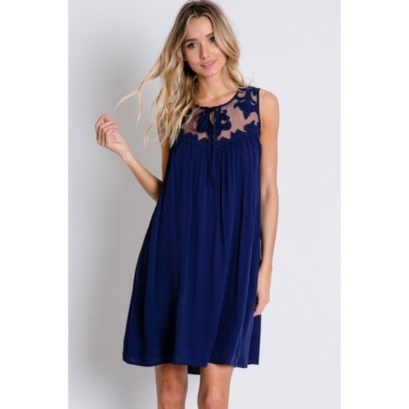 Davi & Dani Mesh Laced Sleeveless Dress NWT - Picture 5 of 12